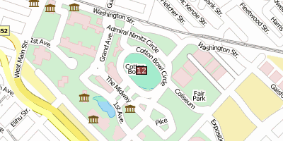Cotton Bowl Stadium Dallas Stadtplan